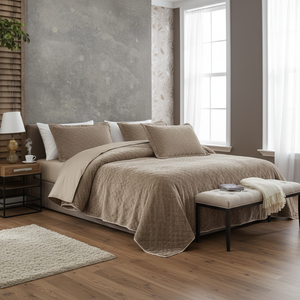 Cotton Box Luxury <b>Bedspread</b> <b>Single</b> Twin Queen King Sizes Available Boleta Beige Quilted Floral Plant Pattern Customizable Weight - Product Image 3