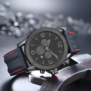 Fournisseur chinois OEM de montres chronographes de luxe pour hommes, mouvement japonais SEIKO à quartz, verre, acier inoxydable noir, style antique, <span class=keywords><strong>dessin</strong></span> <span class=keywords><strong>animé</strong></span> - Product Image 3