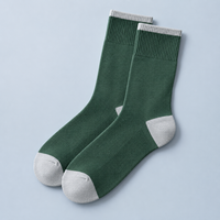 Chaussettes en fibre de bambou tricotées par le fabricant, modèle Dress Crew Pine Mist, avec structure talon-orteil, en fibre de bambou, entretien facile, logo personnalisé