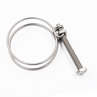 Collier de serrage double fil en acier inoxydable avec boulon hexagonal M8 et écrou pour applications de fixation de flexibles hydrauliques en caoutchouc et silicone ODM OEM