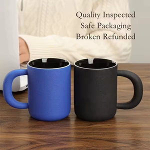 Taza de Cerámica Personalizada con Logotipo, Interior Esmaltado en Azul Mate, Amarillo, Blanco o Negro, para Té, Agua o Café, con Asa Grande - Product Image 3