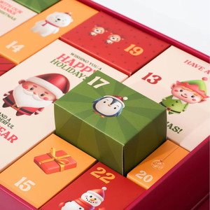 Calendario de Adviento Navideño de 24 Días, <span class=keywords><strong>Caja</strong></span> Misteriosa con Logotipo Personalizado, <span class=keywords><strong>Caja</strong></span> de Regalo Sorpresa Vacía con Cuenta Regresiva para Belleza, Joyería, Chocolate - Product Image 4
