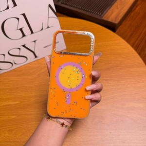 Nouvelle coque de téléphone magnétique de luxe style Ins 2026 pour <span class=keywords><strong>iPhone</strong></span> 18 17 Pro Max, couleur bonbon, avec protection d'objectif diamantée - Product Image 4