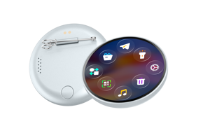 Badge électronique NKIWI L8 1,85 pouces haute définition avec animation dynamique en ABS, personnalisable <span class=keywords><strong>pour</strong></span> la lecture de vidéos/GIFs/musique/photos - Product Image 3