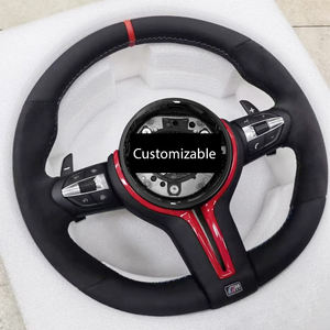 Volante Deportivo Redondo de Cuero con Cubierta de Fibra de Carbono Personalizada para <span class=keywords><strong>BMW</strong></span> <span class=keywords><strong>328i</strong></span> 540i E39 E46 E60 E90 <span class=keywords><strong>F10</strong></span> F15 F22 F16 2008-2019 - Product Image 4