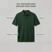 Polo pour homme en maille texturée CVC de qualité supérieure, logo personnalisé vintage, manches courtes, maille ajourée, polo décontracté