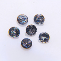Quartz Rutile Noir Naturel 4mm, Taille Brillante, Effet de Couleurs et de Feu, Pierre Précieuse Libre, Pointe de Cristal pour Artisanat