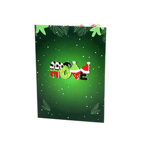Biglietto d'Auguri Pop-up 3D Personalizzato Winpsheng con Stampa Offset, Creativo e Carino con Scritta 'HOPE Merry Christmas' - Product Image 6