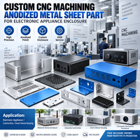 Pièce en tôle métallique usinée CNC sur mesure avec finition anodisée pour boîtier d'appareil électronique