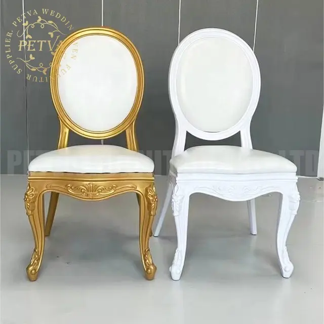 Salle de banquet en plastique blanc résine chaises louis xvi mariage avec table de mariage