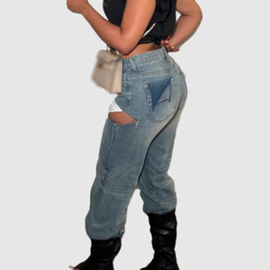 Nouvelle Collection Automne : Jean Femme Taille Basse Délavé et Déchiré à la Main, Style Urbain Tendance - Product Image 3