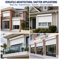 Roller Shutter Aluminium Alloy Komersial untuk Jendela Anti Badai dengan Operasi Otomatis untuk Bangunan Hunian dan Komersial