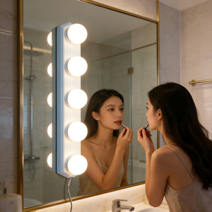 <span class=keywords><strong>Miroir</strong></span> de maquillage moderne pour salle de bain avec éclairage <span class=keywords><strong>LED</strong></span> à intensité variable et télécommande - Product Image 6