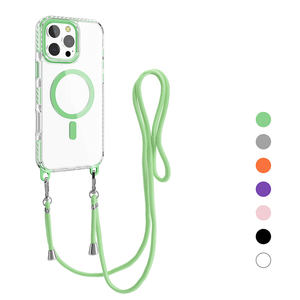 <span class=keywords><strong>Funda</strong></span> de teléfono transparente con cordón de cargador inalámbrico cruzado para <span class=keywords><strong>iPhone</strong></span> 16E 16 15 14 Plus 13 12 Pro Max collar magnético cubierta de <span class=keywords><strong>cuerda</strong></span> - Product Image 6