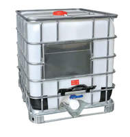 Réservoir IBC 500L/1000L/1200L en plastique HDPE Conteneur de vrac intermédiaire neuf pour eau liquide stockage d'azote liquide