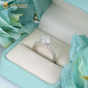 Anillo de joyería personalizado Goldleaf, plata S925, piedra de moissanita redonda de 1ct, 2ct, 3ct, D VVS. - Product Image 5
