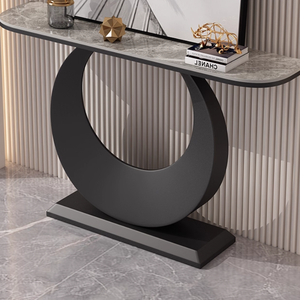 Table <span class=keywords><strong>console</strong></span> en métal pour hall d'entrée, style moderne et luxueux, salon, appartement, avec plateau en marbre, base sur pied, meubles de maison durables - Product Image 6