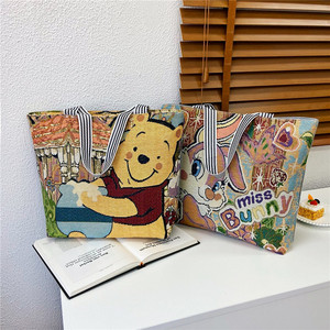 Bolso de Hombro de Gran Capacidad para Mujer, Venta al por Mayor de Fábrica, Bolso de Algodón Bordado con Mickey Mouse, Bolso de <span class=keywords><strong>Viaje</strong></span> Informal - Product Image 5