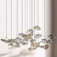 Lustre suspendu en verre LED moderne pour décoration intérieure, bar, villa, duplex, salon, salle à manger, escalier d'hôtel