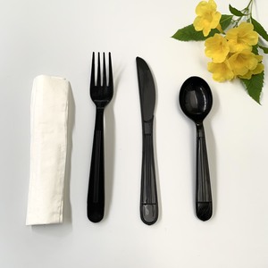 Heavy Duty KITS High Quality Film Wrapped Plastic Cutlery Set Pack with Napkin
