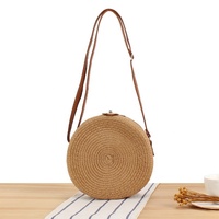 FSP546 Accessoires de plage d'été 2025 Sacs à bandoulière ronds en paille pour femmes Mode Vente chaude Sac en paille rond Sac pour femmes