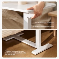 Table d'appoint mobile HD réglable en hauteur pour hôpital, avec roulettes, pour ordinateur portable, design minimaliste moderne en métal