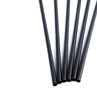 Tube rond conique en fibre de carbone noir brillant 6K à tissage uni 10 mm pour modèle réduit d'avion RC