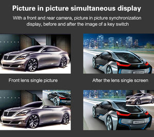 Caméra de tableau de bord DVR pour voiture tactile 5 pouces, 3 objectifs, enregistrement en boucle, vision nocturne - Product Image 5