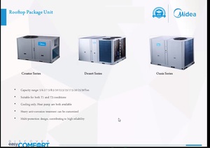 เครื่องปรับอากาศแบบติดหลังคา ยี่ห้อ Carrier สำหรับใช้งานเชิงพาณิชย์ ขนาดตั้งแต่ 5 ตัน ถึง 30 ตัน พร้อมมอเตอร์หลัก 30 ตัน 50 เฮิรตซ์ ยี่ห้อ Gree Inve - Product Image 2