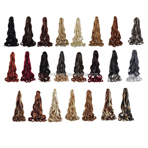 Estensione per <span class=keywords><strong>capelli</strong></span> sintetica afro a spirale francese 3X da 22 pollici, onda sciolta, all'ingrosso dalla fabbrica, coda di cavallo intrecciata all'uncinetto, disponibile in stock - Product Image 6