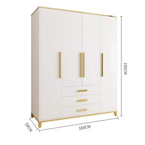 Armario de lujo con luz blanca para dormitorio, mueble pequeño sencillo y moderno de madera, Económico - Product Image 6