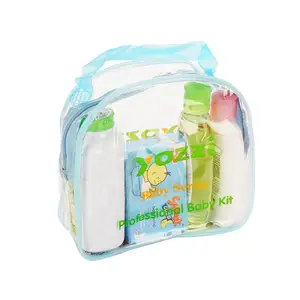 SBOOK Hot-Selling 5pcs Baby Use Toiletries Gift Bag Soap Lotion Shampoo Baby Powder Combo Baby Bath Gift Set