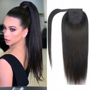 Brazilian Remy Human <b>Hair</b> Ponytail Extensions Silky Straight Body Wave Yaki Water Wave Deep Wave - Product Image 3