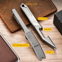 Ouvre-bouteille en alliage de titane Crowbar CNC-Outil de randonnée multifonctionnel pour camping en plein air personnalisé Mini barre d'appui pour l'auto-défense