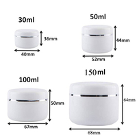 Pot de crème pour le visage cosmétique de maquillage rechargeable 10g 20g 30g 50g 100g 150g 200g 250g 8 Oz pots en plastique PP blanc avec couvercle en dôme