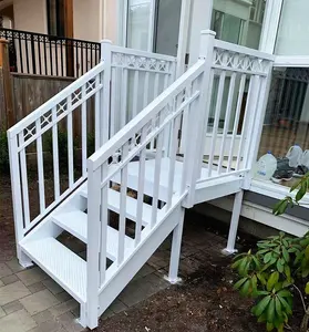 Metall-Flucht treppe im Freien/vorgefertigte Außentreppe aus Weich stahl/vorgefertigter schmiede eiserner Treppen handlauf