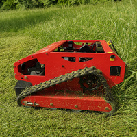 Mesin Pemotong Rumput Mini RC Industrial Grade dengan Remote Control, Berbahan Bakar Bensin, Kapasitas Kotak Rumput 60L untuk Lereng Terjal dan Medan Kasar