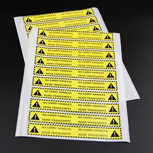 Wasserdichte Aufkleber Benutzer definierte Warnschild-Sicherheits aufkleber Teilweise Klebe etiketten aufkleber Versand etiketten