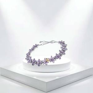 Nouveauté 2026 <span class=keywords><strong>Bracelet</strong></span> réglable en argent 925 avec breloque cœur, rose éternelle, spécimen végétal ME, style tennis, nœud bleu, DIY, bijou exquis, cadeau - Product Image 5