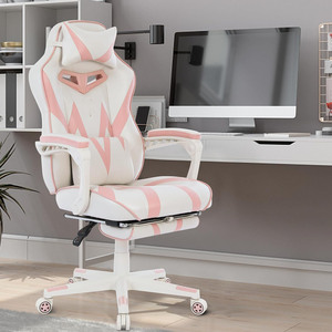 Silla Gamer Rosa para Dormitorio de Niñas, Personalizada, de Alta Calidad, Silla de Cuero Ergonómica para Computadora, Silla de Juego - Product Image 5
