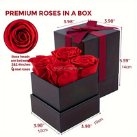 Vente en gros de roses stabilisées éternelles de luxe, cadeau idéal pour la Saint-Valentin, boîte cadeau, fleurs éternelles fraîches