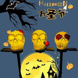 Solar Garden Lights Skull Shape LED Solar Powered Outdoor Halloween Decorative Landscape Light Water Resistant - Product Image 5