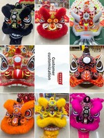 Tête de lion du sud en laine, accessoires de danse du lion, visage souriant et joyeux, Province du Jiangxi, ODM