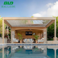 Pergola électrique en aluminium à toit à lames orientables 3x4m, revêtement PVC, personnalisable, vente en gros usine, haute qualité