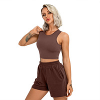 Ensemble de sport respirant et écologique pour femmes, short rayé, vêtements de cyclisme, de fitness et de yoga pour l'extérieur, commande minimum 2 pièces, Spandex/Nylon