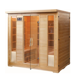 Cabina de Sauna de Vapor de Madera con Panel de Control Único y Puerta de Vidrio Completa, con Placa de Carbono para Infrarrojos - Product Image 4