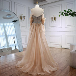 Serena Hill LA72879 abiti da sera a sirena con perline Nude con spalline overgonna abiti da festa formali 2025 da donna - Product Image 3