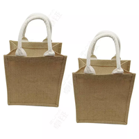 Sac fourre-tout en jute avec nœud en soie imprimé décoratif, petit sac à main réutilisable en jute pour mariage, fête, cadeau, logo personnalisé