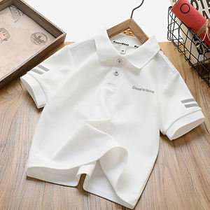 Polo d'été pour enfants à manches courtes, décontracté, séchage rapide, col à revers, respirant, T-shirt de sport tendance, vente en gros - Product Image 6