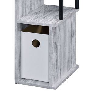 DB โต๊ะสำนักงานที่ทันสมัยโบราณสีขาวสีดำพร้อมที่วางคีย์บอร์ดที่เหมาะกับสรีระแก้วอลูมิเนียมคุณสมบัติการจัดเก็บแบบพกพาสำหรับใช้ในโรงเรียน - Product Image 5